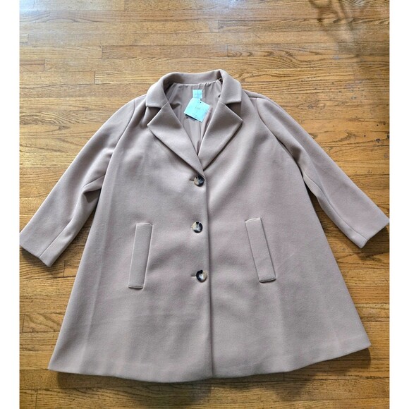 J Jill Camel Pleated Pea Coat Size XL $249 MSRP NWT Quiet Luxury - Picture 3 of 11